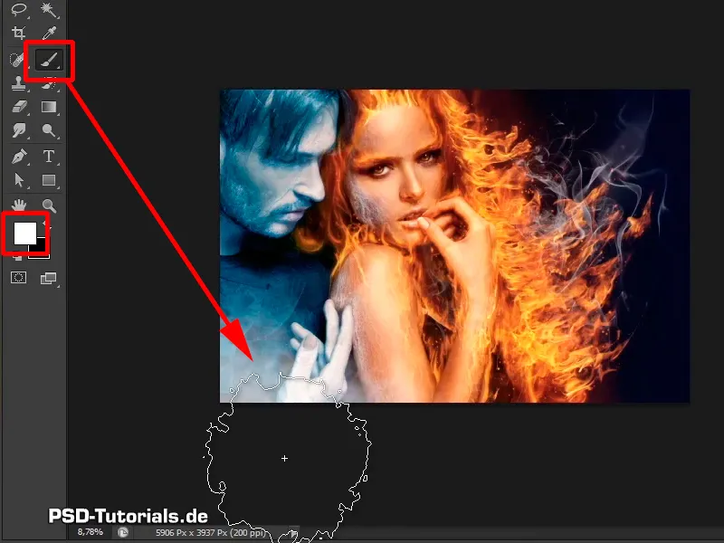 Photoshop composing - Fire and ice - Part 11 - The icy fog and color adjustments
