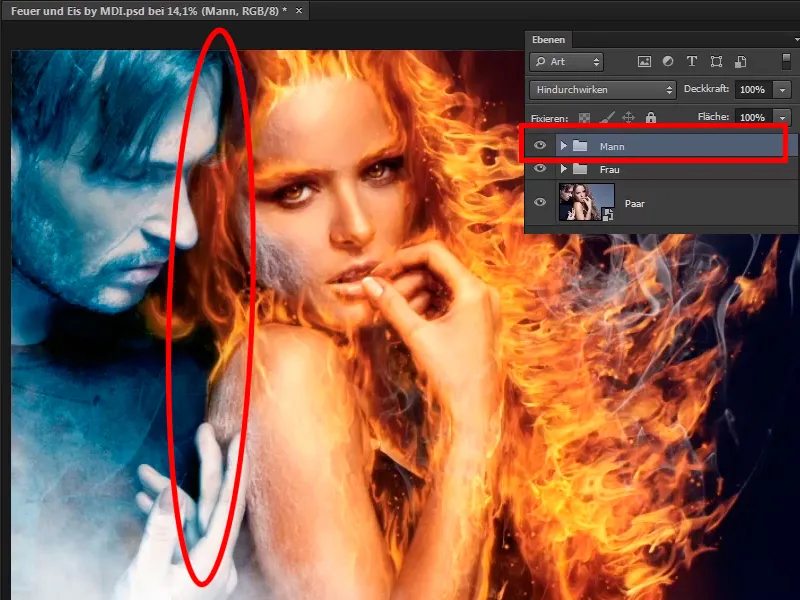 Photoshop komponēšana - uguns un ledus - 11. daļa - ledains migla un krāsu pielāgojumi Photoshop apvienošana - uguns un ledus - 11. daļa - Aukstais miglas un krāsu pielāgojumi