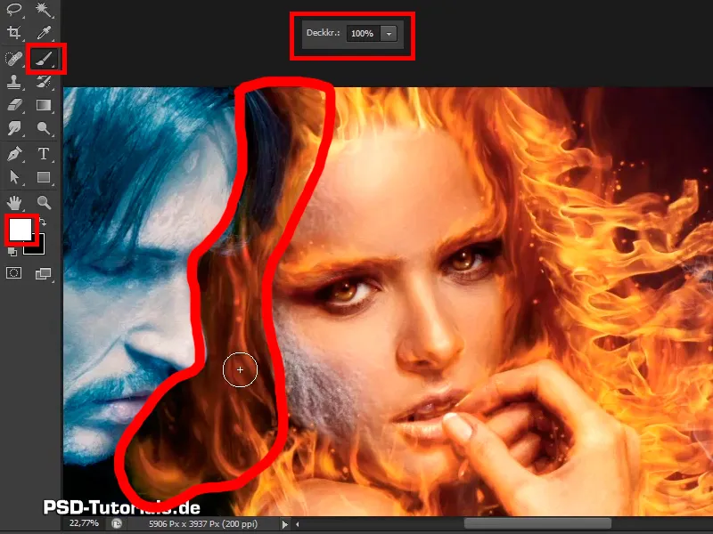Photoshop composing - Fire and ice - Part 11 - The icy fog and color adjustments