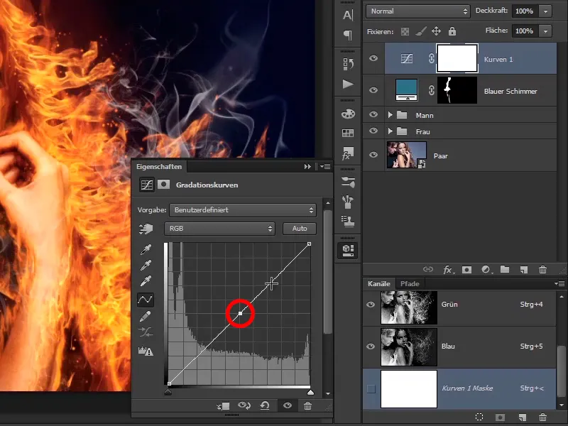 Photoshop composing - Fire and ice - Part 11 - The icy fog and color adjustments