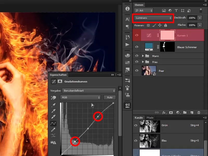 Photoshop composing - Fire and ice - Part 11 - The icy fog and color adjustments
