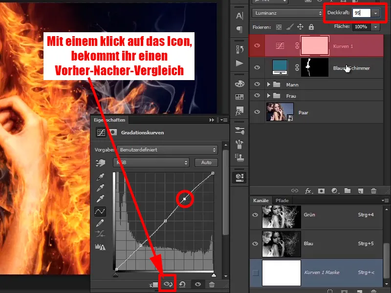 Photoshop composing - Fire and ice - Part 11 - The icy fog and color adjustments