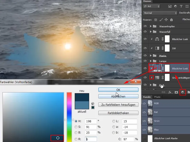 Combinarea Photoshop - Oracolul mării - Partea 11: Aspectul imaginii și lumini + umbre.