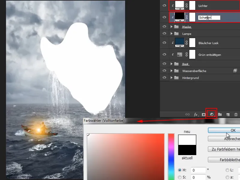 Compoziția Photoshop - Oracolul mării - Partea 11: Aspectul imaginii și lumini + umbre.