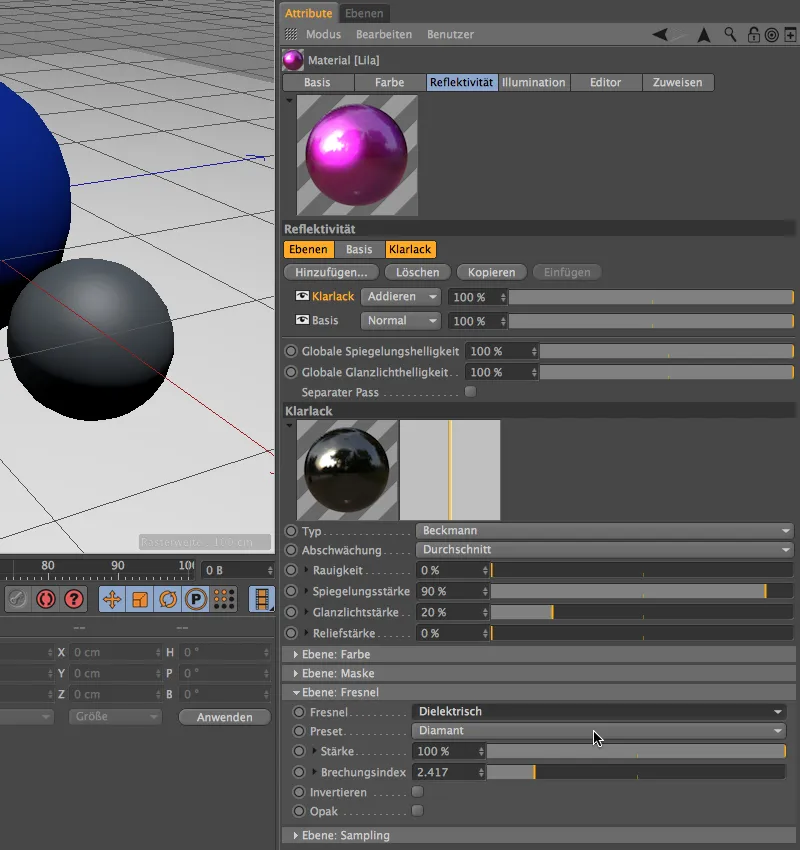 New in Release 16 - Lacquer, metal and fabric with the reflectivity channel