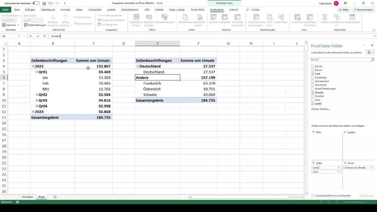 Utilizzare efficacemente le tabelle pivot - personalizzare il raggruppamento in modo individuale