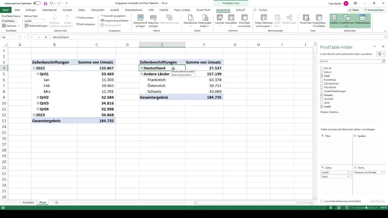 Utilizzare in modo efficace le tabelle pivot - Personalizzare raggruppamenti in modo individuale