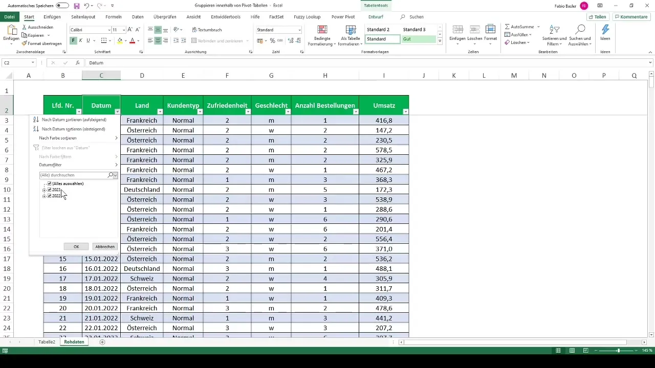 Utilizzare efficacemente le tabelle pivot - Personalizzare raggruppamenti in modo individuale