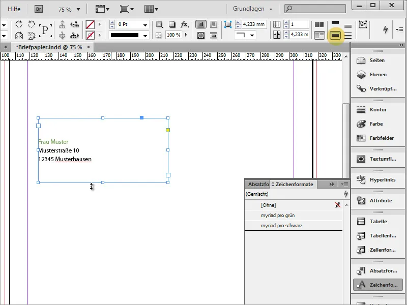 Mendesain kertas surat klasik/modern dan bermain-main di Adobe InDesign
