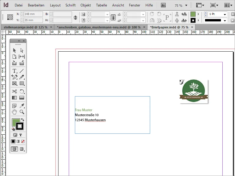 Mendesain kertas surat klasik/modern dan bermain-main di Adobe InDesign