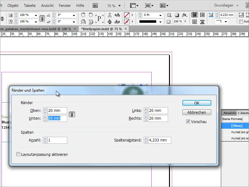 Membuat desain kertas surat klasik/modern dan imut di Adobe InDesign