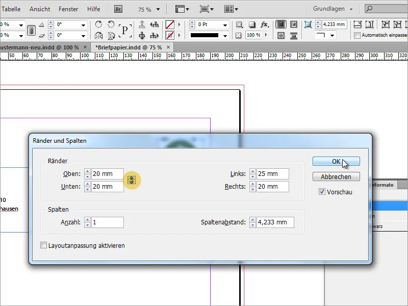 Merancang kertas surat klasik/modern dan bermain-main di Adobe InDesign
