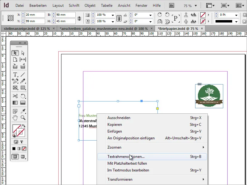 Briefpapier klassisch/modern und verspielt in Adobe InDesign gestalten