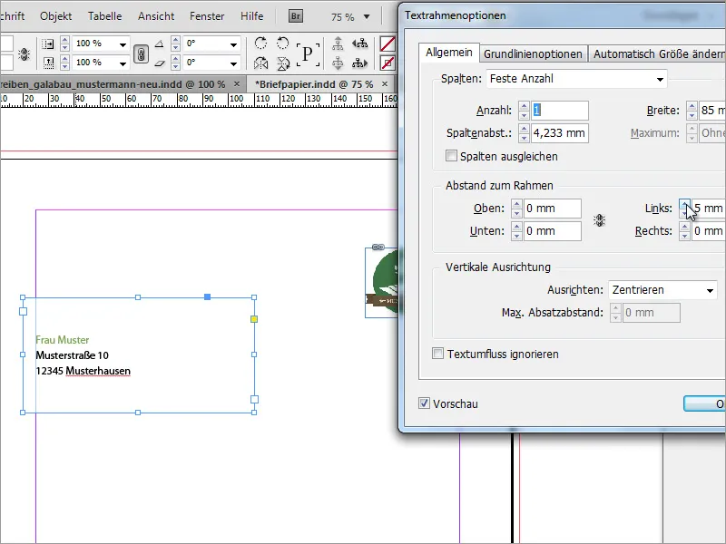 Briefpapier klassisch/modern und verspielt in Adobe InDesign gestalten