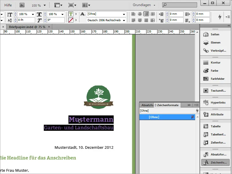 Briefpapier klassisch/modern und verspielt in Adobe InDesign gestalten