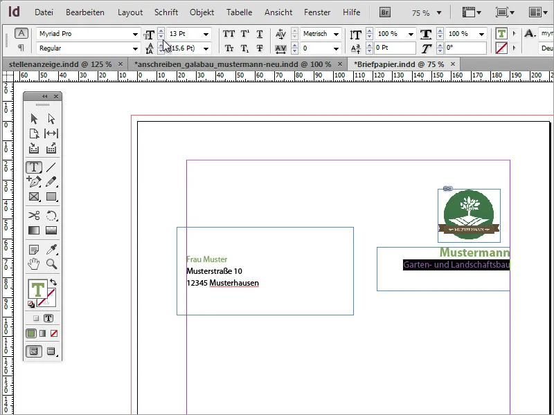 Mendesain kertas surat klasik/modern dan bermain-main di Adobe InDesign