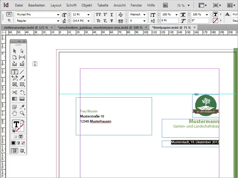 Briefpapier klassisch/modern und verspielt in Adobe InDesign gestalten