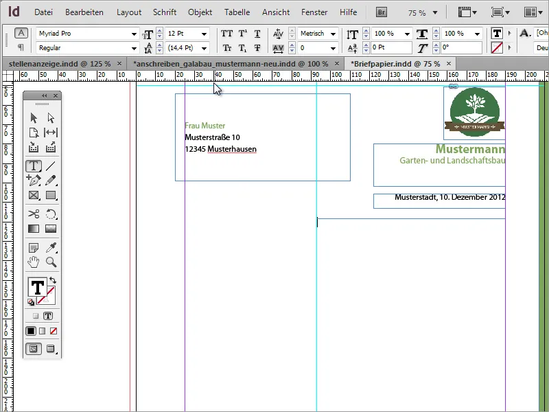 Mendesain kertas surat klasik/modern dan bermain-main di Adobe InDesign