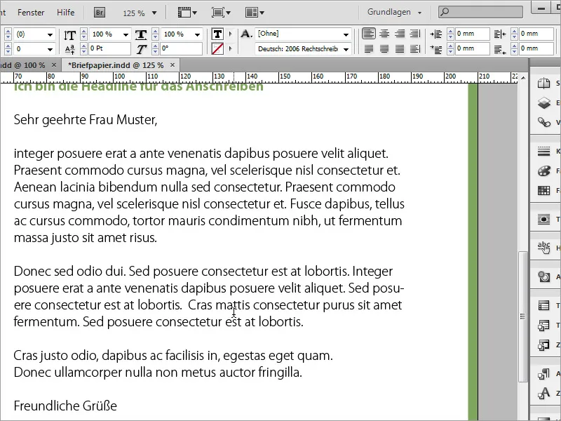 Briefpapier klassisch/modern und verspielt in Adobe InDesign gestalten