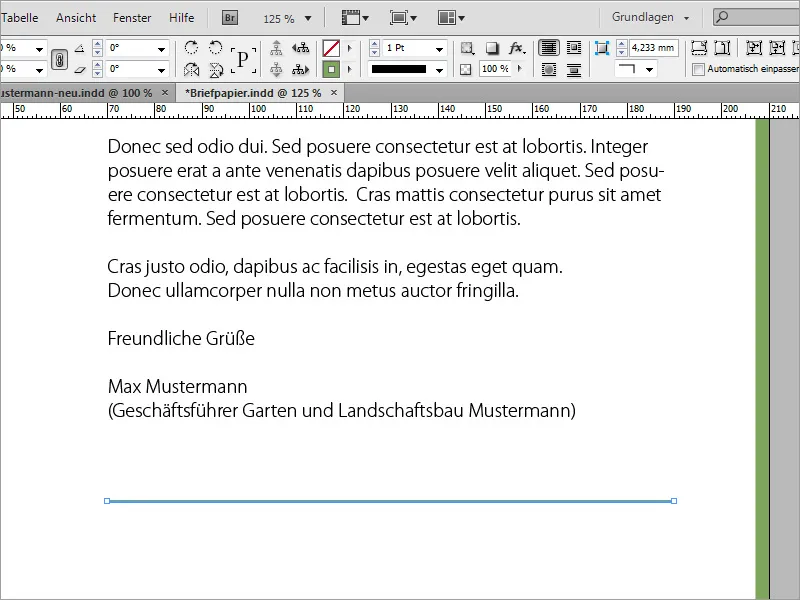 Briefpapier klassisch/modern und verspielt in Adobe InDesign gestalten