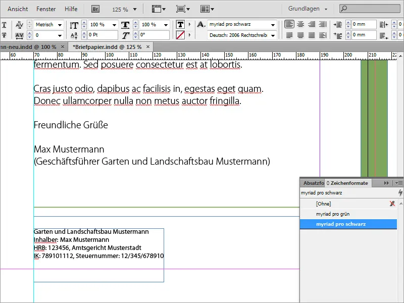 Merancang kertas surat klasik/modern dan bermain-main di Adobe InDesign.