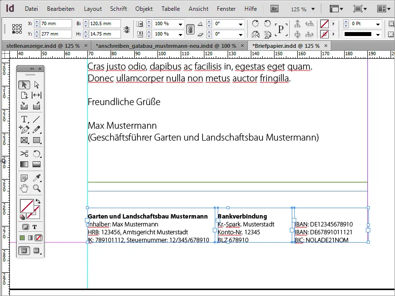 Mendesain kertas surat klasik/modern dan manja di Adobe InDesign