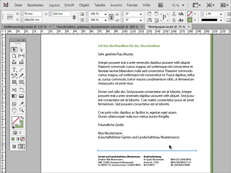 Mendesain kertas surat klasik/modern dan bermain-main di Adobe InDesign