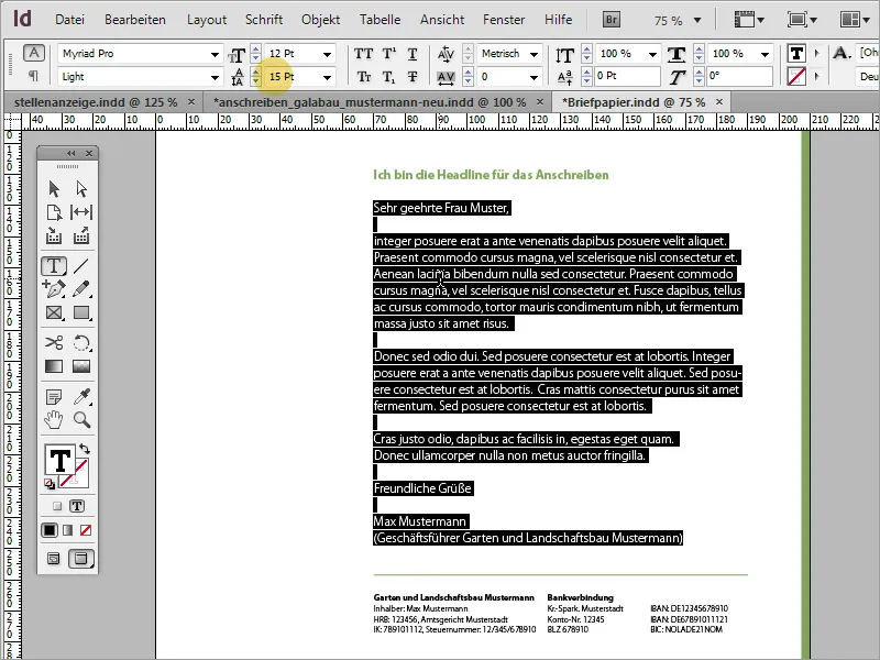 Mendesain kertas surat klasik/modern dan bermain-main di Adobe InDesign
