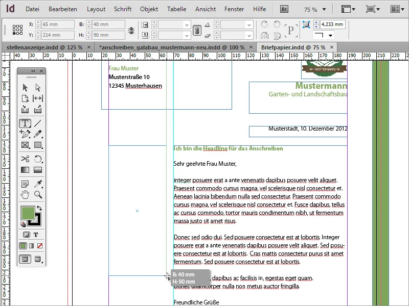 Merancang kertas surat klasik/modern dan bermain-main dengan Adobe InDesign.
