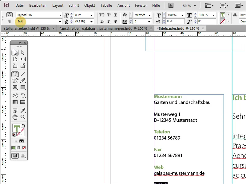 Membuat desain kertas surat klasik/modern dan bermain-main di Adobe InDesign.