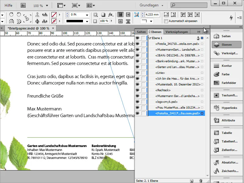 Mendesain kertas surat klasik/modern dan manis di Adobe InDesign.