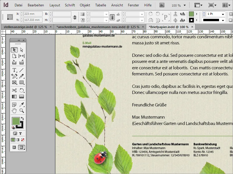 Mendesain kertas surat klasik/modern dan bermain-main di Adobe InDesign