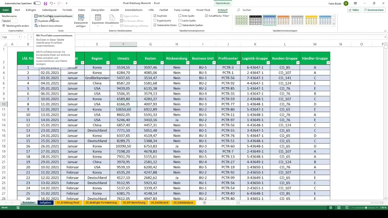 Pivot-tabellen maken en opmaken in Excel