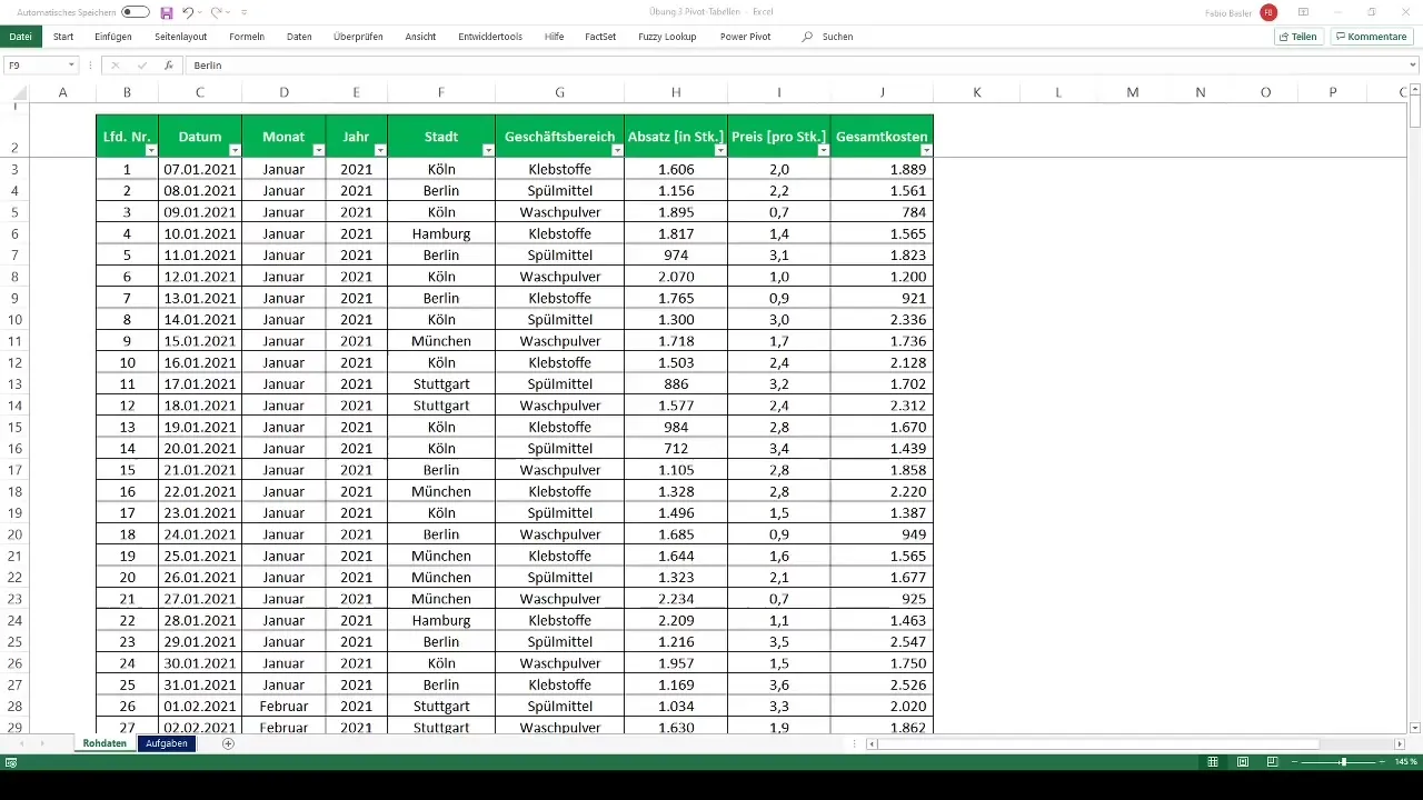Pivottabellen in Excel erstellen und analysieren