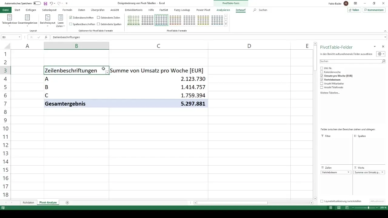 Pivot-Tabelle gestalten – So verbesserst du das Layout