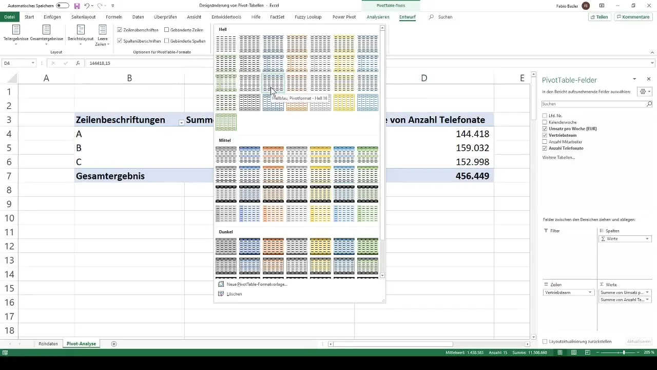 Pivot-Tabelle gestalten – So verbesserst du das Layout