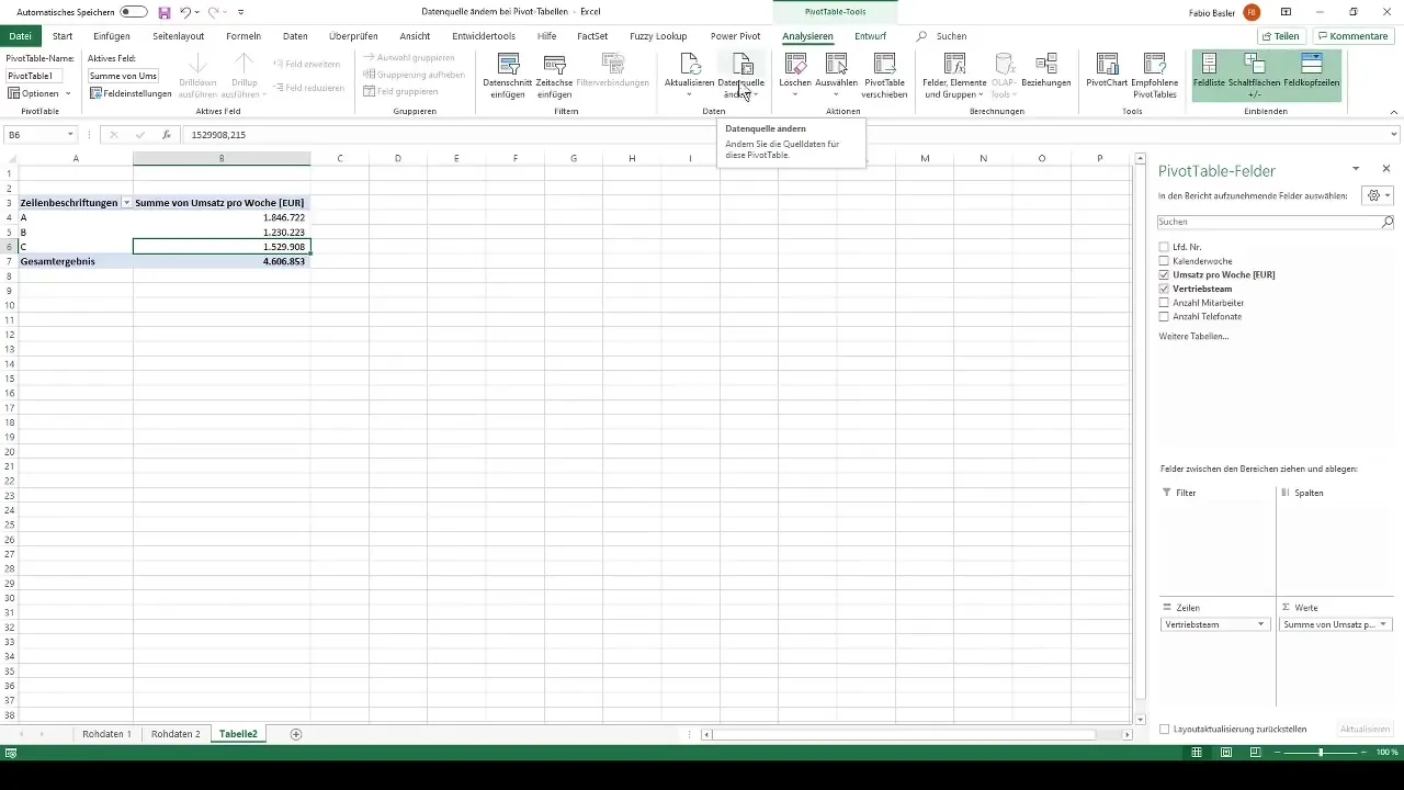 effektives Ändern der Datenquelle bei Pivot-Tabellen in Excel