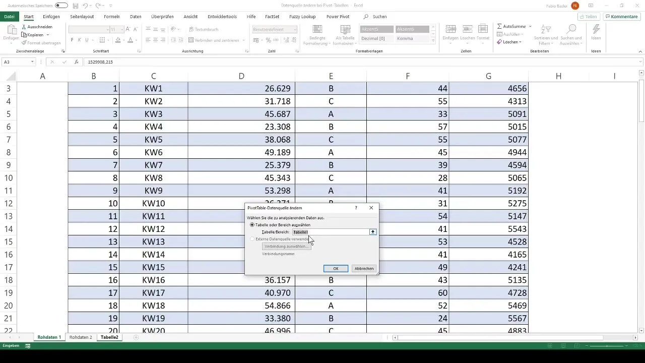 effektives Ändern der Datenquelle bei Pivot-Tabellen in Excel