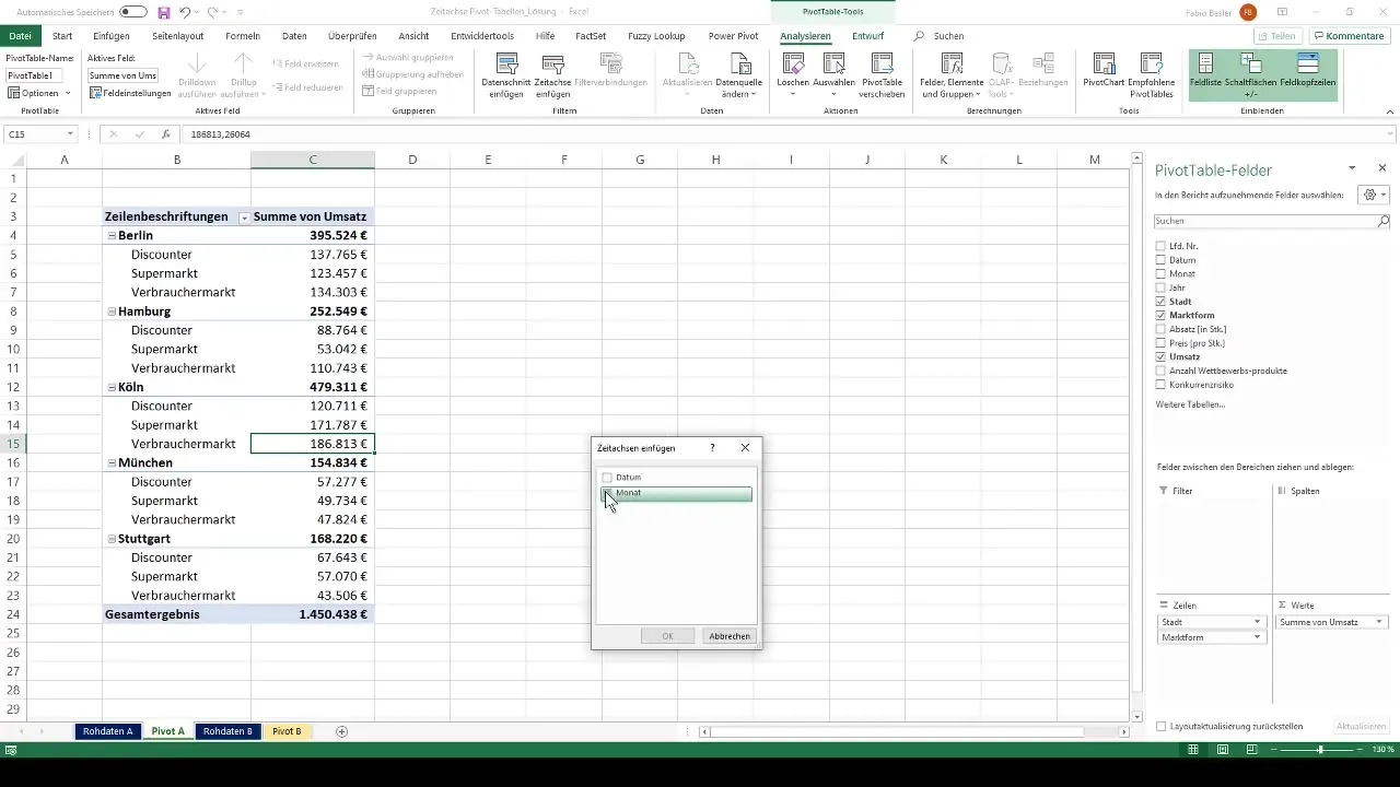 Zeitachse in Pivot-Tabellen integrieren und analysieren