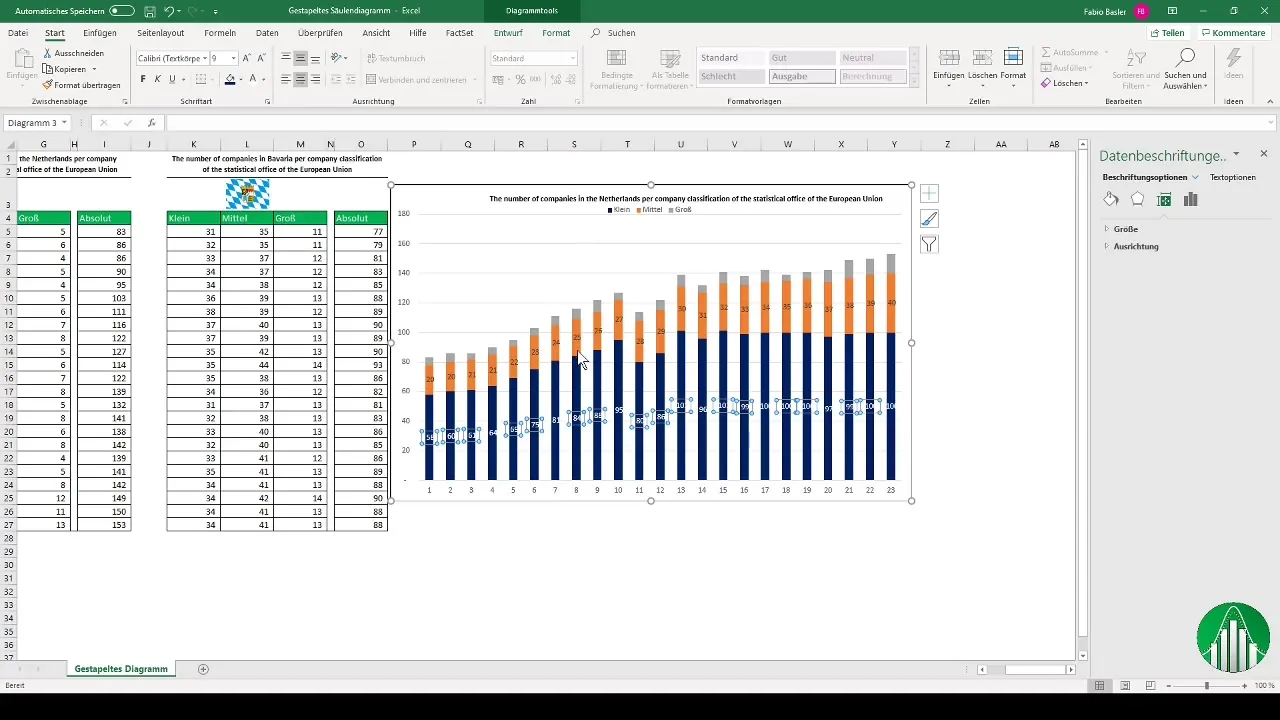 Creare grafici a colonne in pila in Excel