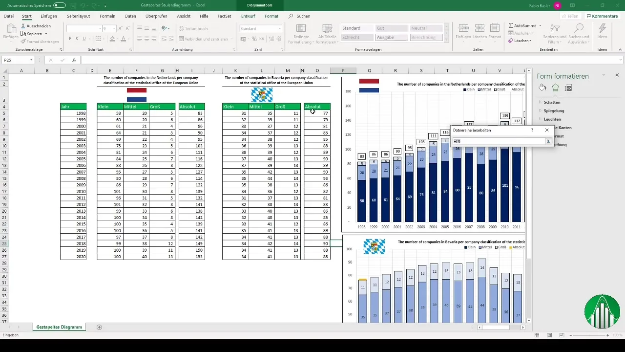 Creare grafici a colonne in pila in Excel