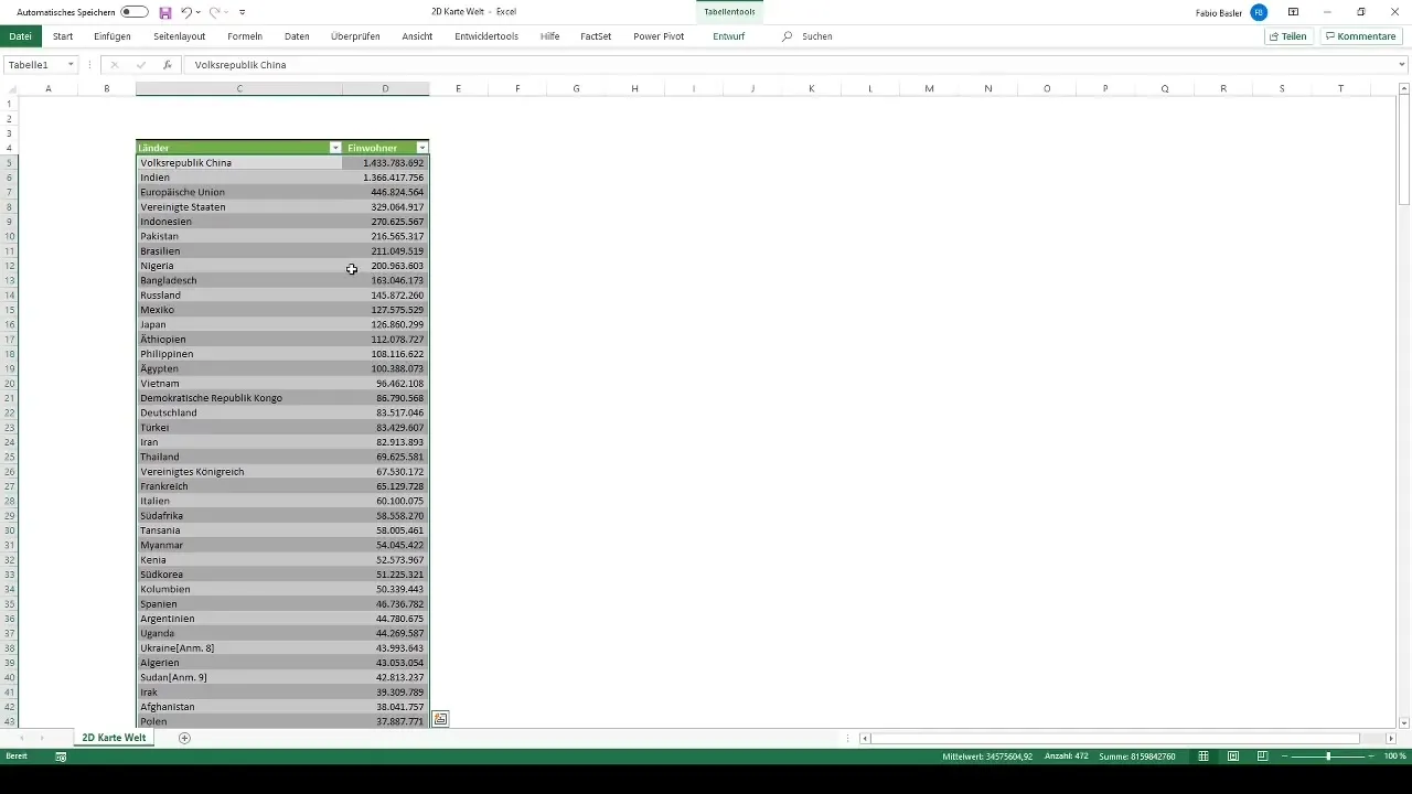Membuat diagram kartu 2D di Excel - memvisualisasikan jumlah penduduk di seluruh dunia Membuat diagram kartu 2D di Excel - visualisasikan jumlah penduduk di seluruh dunia