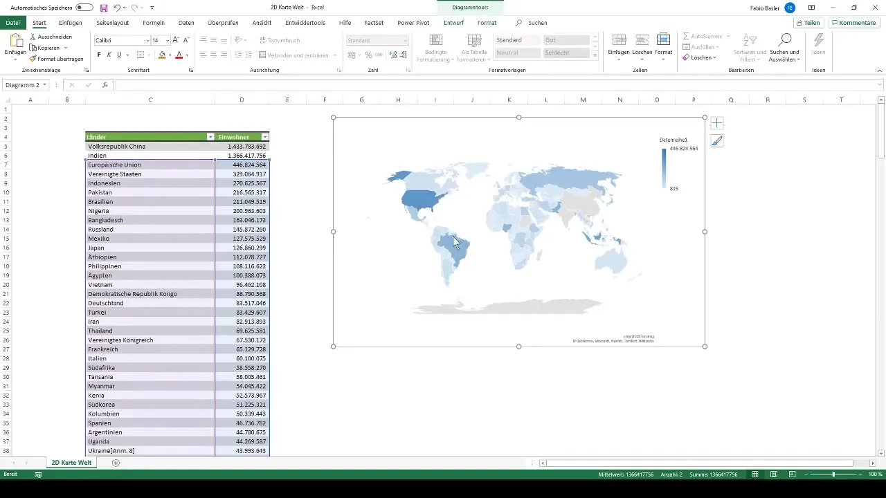 Membuat diagram kartu 2D di Excel - memvisualisasikan jumlah penduduk di seluruh dunia Membuat diagram kartu 2D di Excel - Memvisualisasikan jumlah penduduk di seluruh dunia