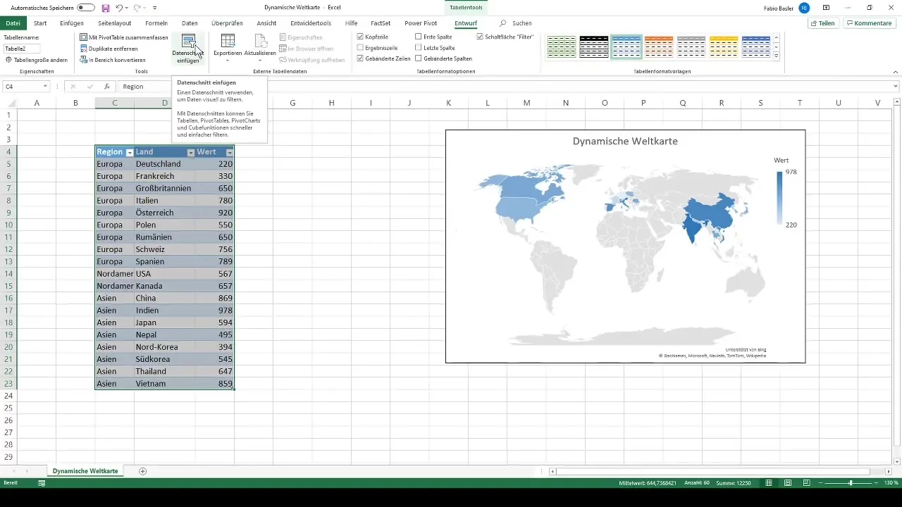 Dynamische Weltkarte in Excel erstellen