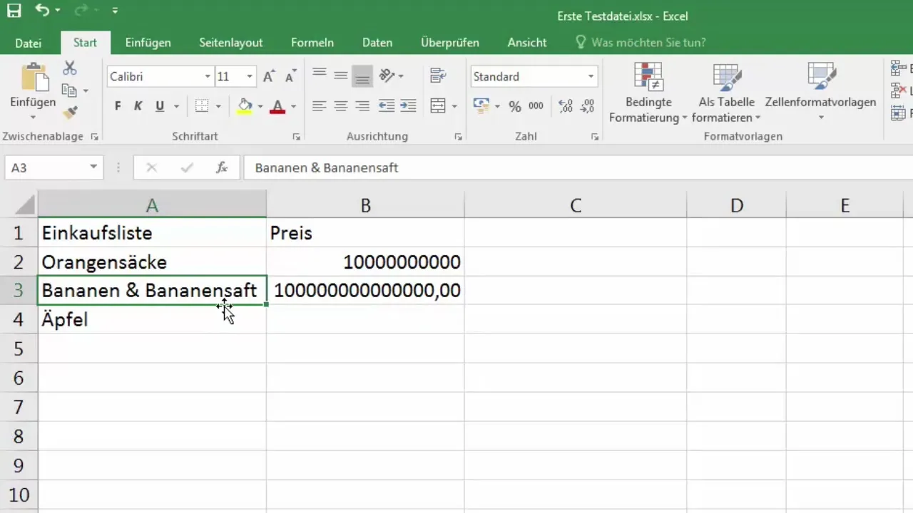 Zellen anpassen und verbinden in Excel