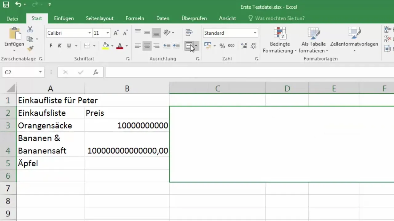 Zellen anpassen und verbinden in Excel