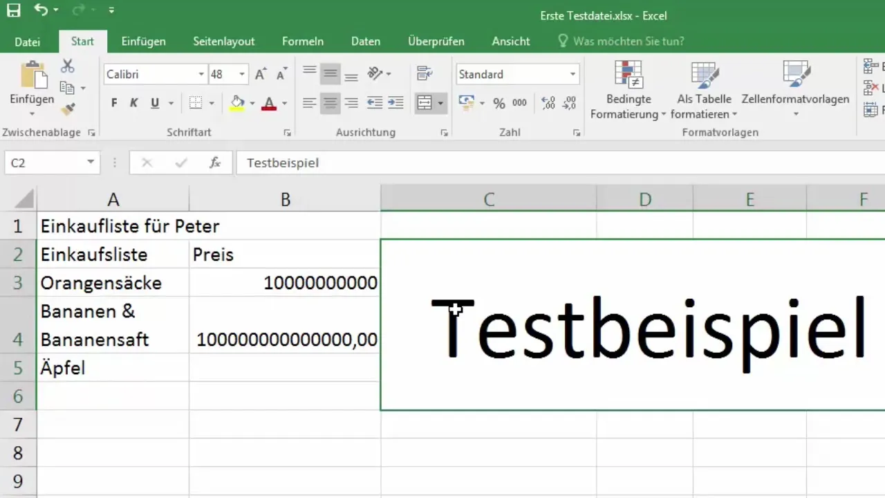 Zellen anpassen und verbinden in Excel