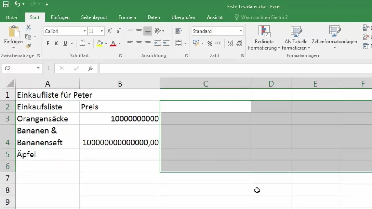 Zellen anpassen und verbinden in Excel