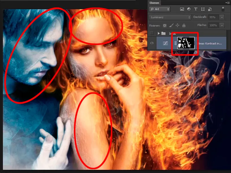 Photoshop composing - Fire and ice - Part 12: The final steps