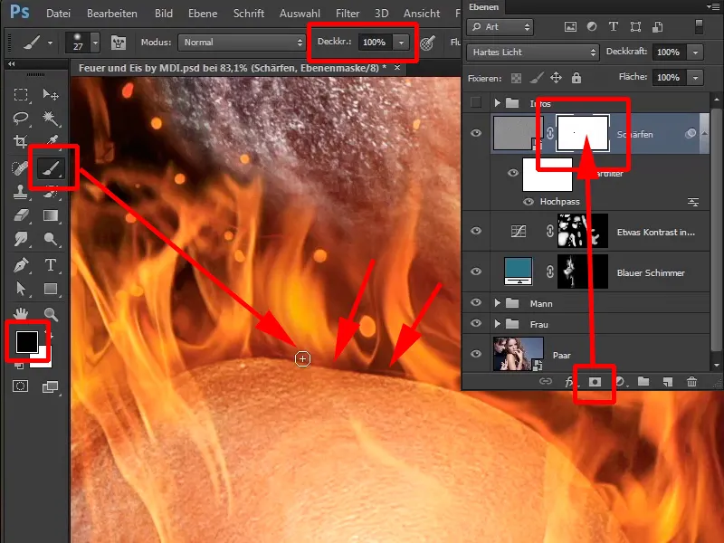 Photoshop composing - Fire and ice - Part 12: The final steps